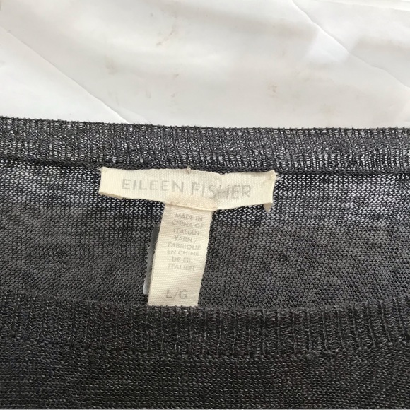 Eileen Fisher Organic Linen Lightweights Crew A Line Minimalist Oversized Hem L - Picture 6 of 13